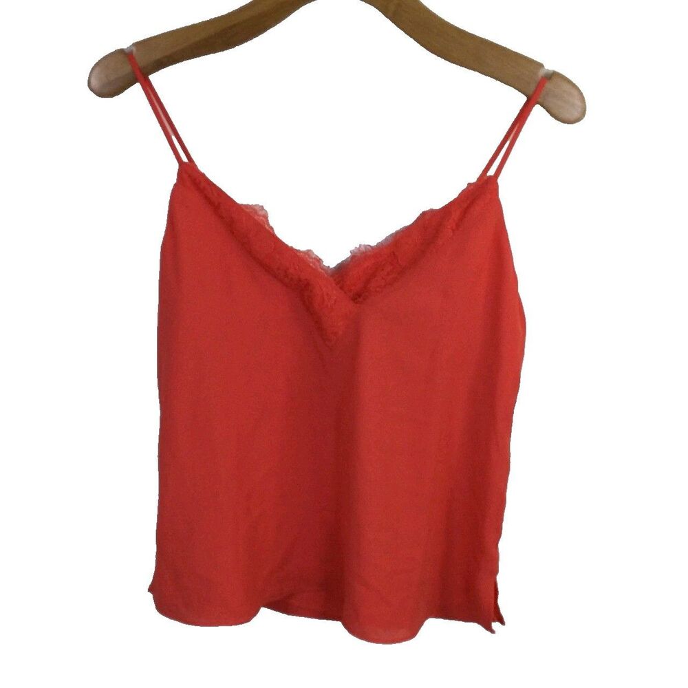 Socialite Stitch Fix Womens Lace Trim Camisole Tank Top Red Orange Size XS NWT